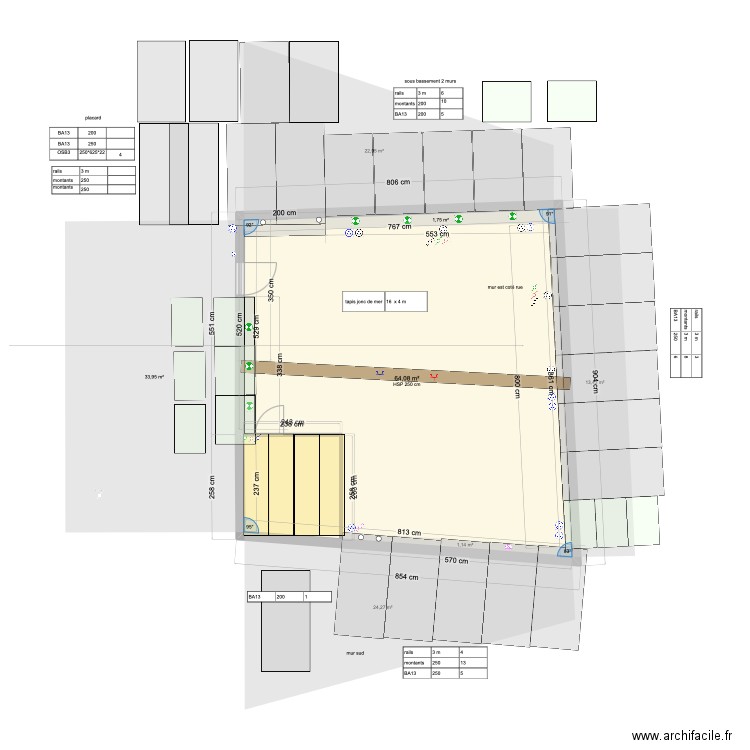 dressing grenier. Plan de 1 pièce et 64 m2