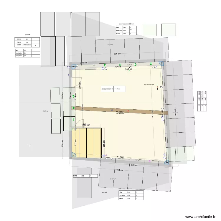 dressing grenier. Plan de 