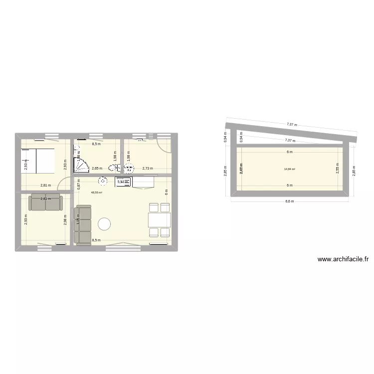 maison ossature bois. Plan de 2 et 63 m² maison ossature bois. Plan de 2 et 63 m²