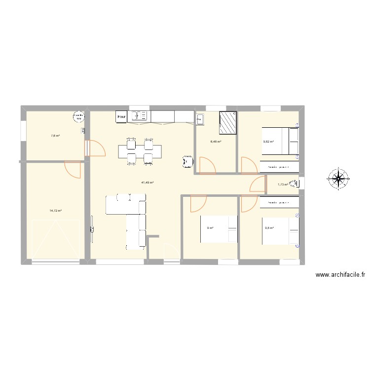 projet la bourdolle. Plan de 8 pièces et 101 m2