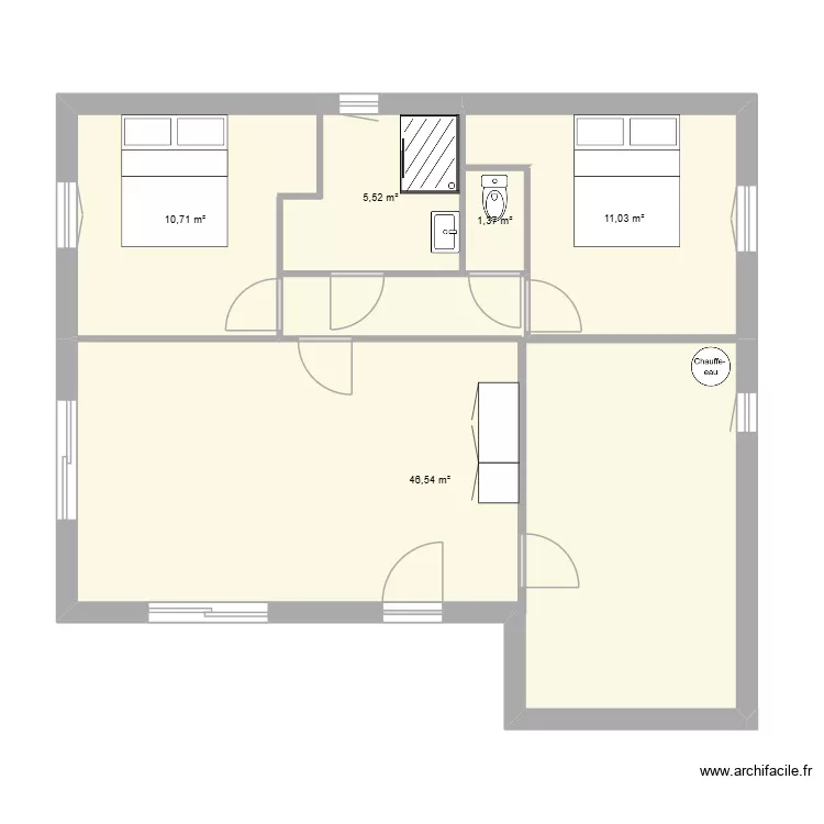 petite house. Plan de 5  et 75 m²