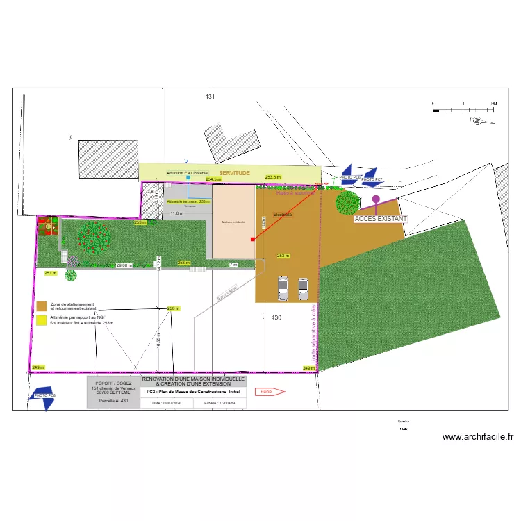 Plan Masse INITIAL. Plan de Plan Masse INITIAL. Plan de