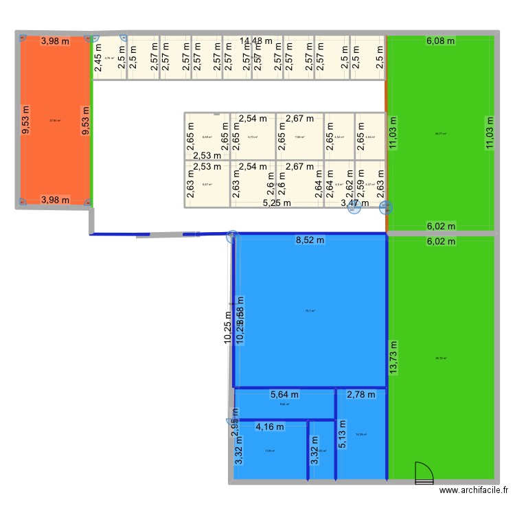 KAVADIN DIVISE box. Plan de 20 pièces et 403 m2
