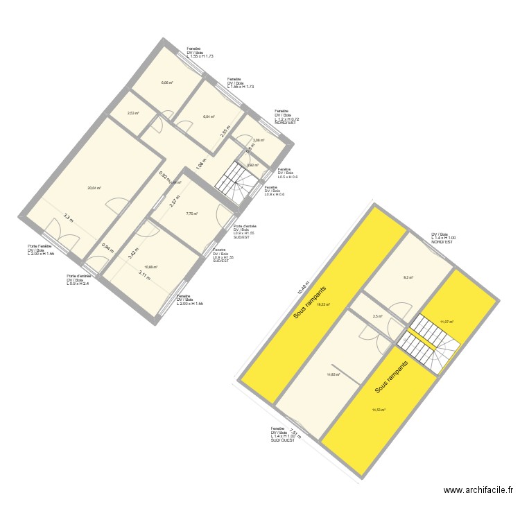 Fille fidelle. Plan de 15 pièces et 143 m2