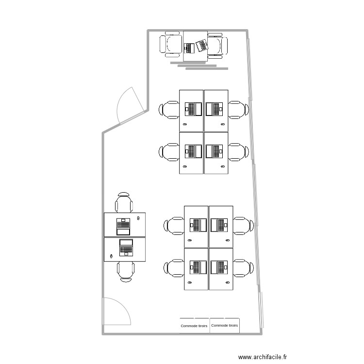 bureau 206. Plan de 0 pièce et 0 m2