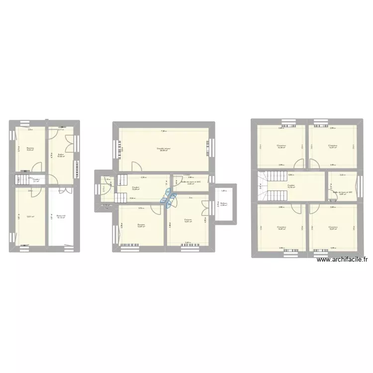 Maison G2. Plan de 18 Pièces et 198 m² Maison G2. Plan de 18 Pièces et 198 m²
