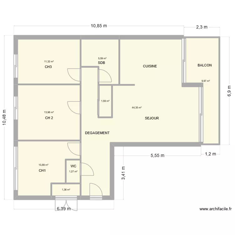 CORDIER. Plan de 9  et 100 m²