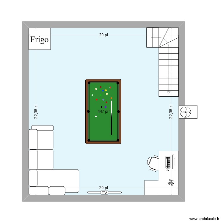 Étage Garage. Plan de 1 pièce et 42 m2