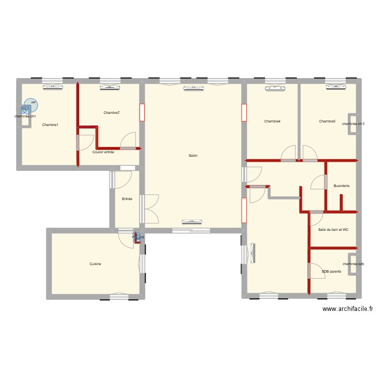 szmuk maj. Plan de 17 pièces et 144 m2