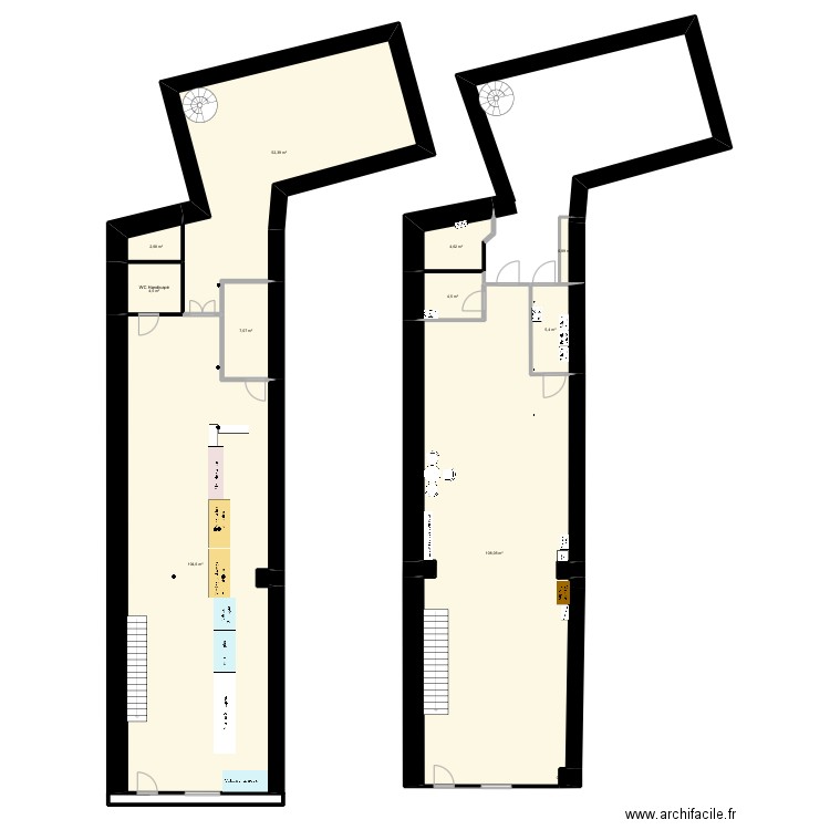Boulangerie Pau. Plan de 14 pièces et 296 m2