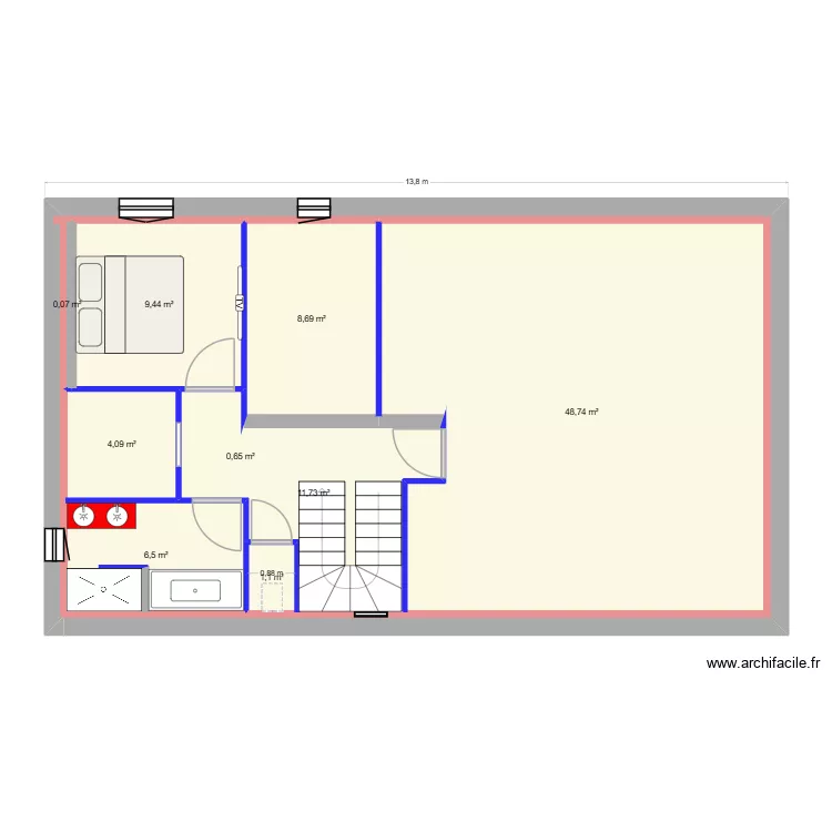 maison. Plan de 9 et 91 m² maison. Plan de 9 et 91 m²