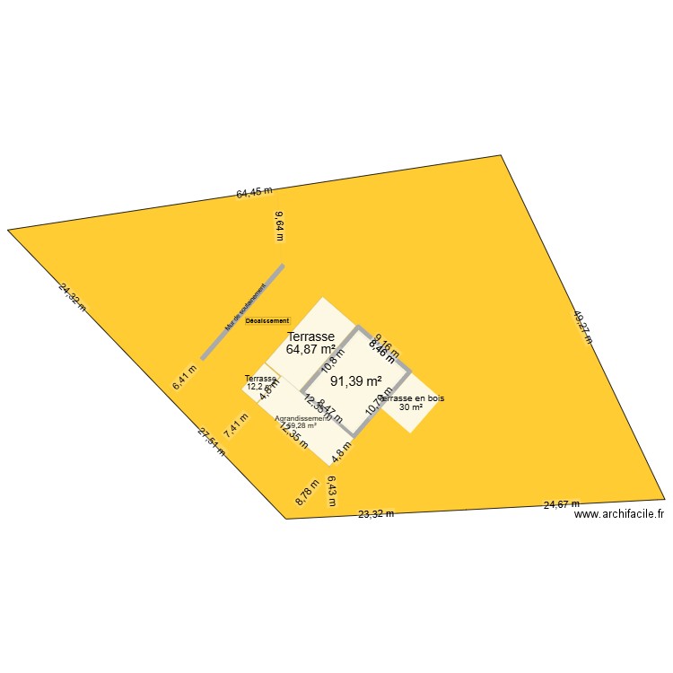 cadastre2. Plan de 1 pièce et 91 m2