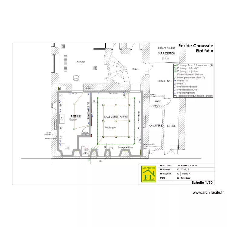 rdc salle resto. Plan de 