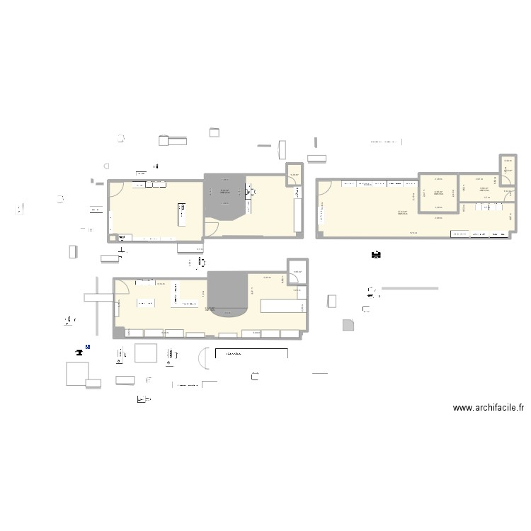 plan centre ville. Plan de 14 pièces et 152 m2