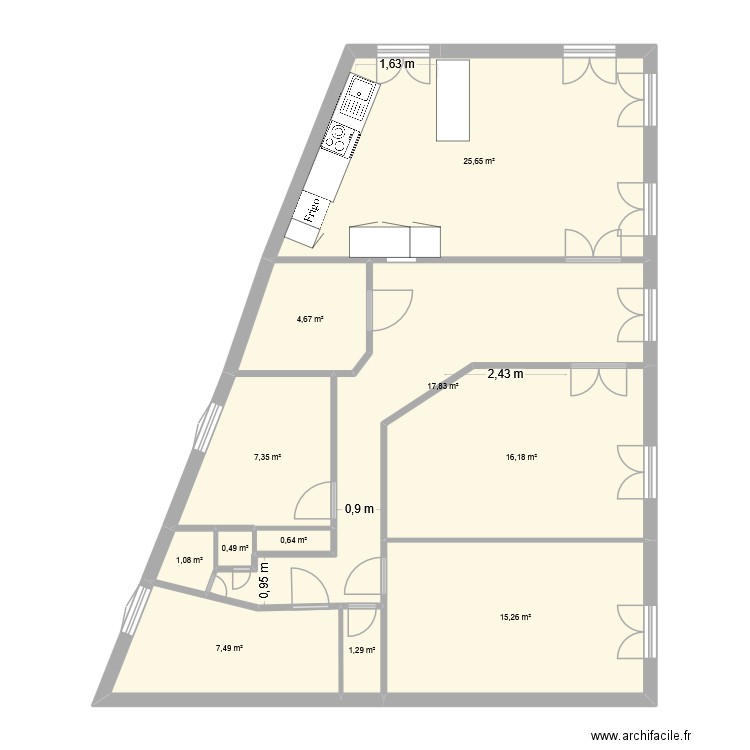 Banyuls projet. Plan de 11 pièces et 98 m2