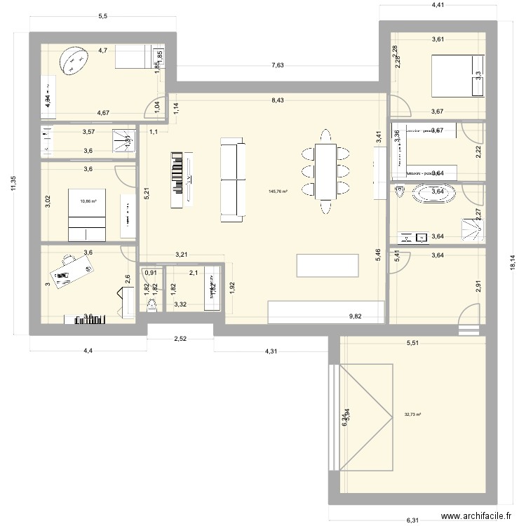 Plan vigneulles. Plan de 3 pièces et 189 m2