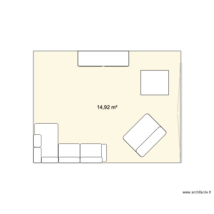 Studio_25_V2. Plan de 1 pièce et 15 m2