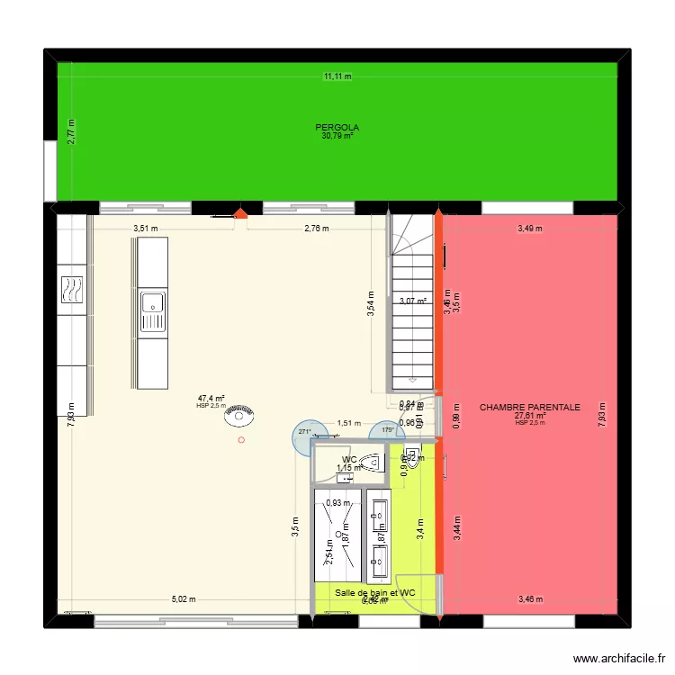 V2.02 sans meubles. Plan de 