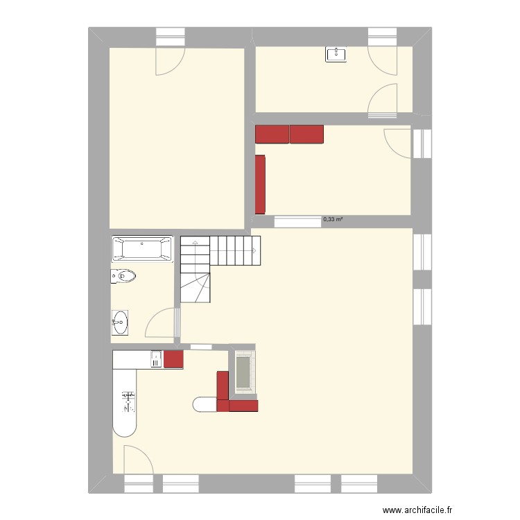 Res. Plan de 5 pièces et 127 m2