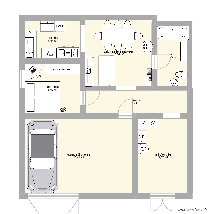 maison 79,08 m&egrave;tres carr&eacute;s pour 1 couple. Plan de 0 pièce et 0 m2