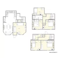 Revised Cottage layout with bath on to floor and shower on middle floor with furniture