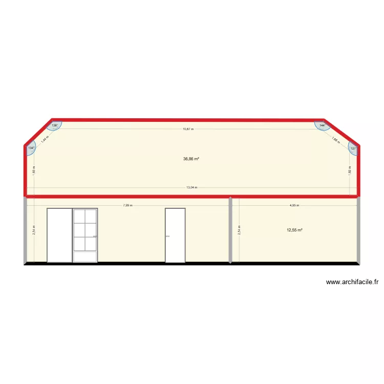Fa&ccedil;ade nord. Plan de 