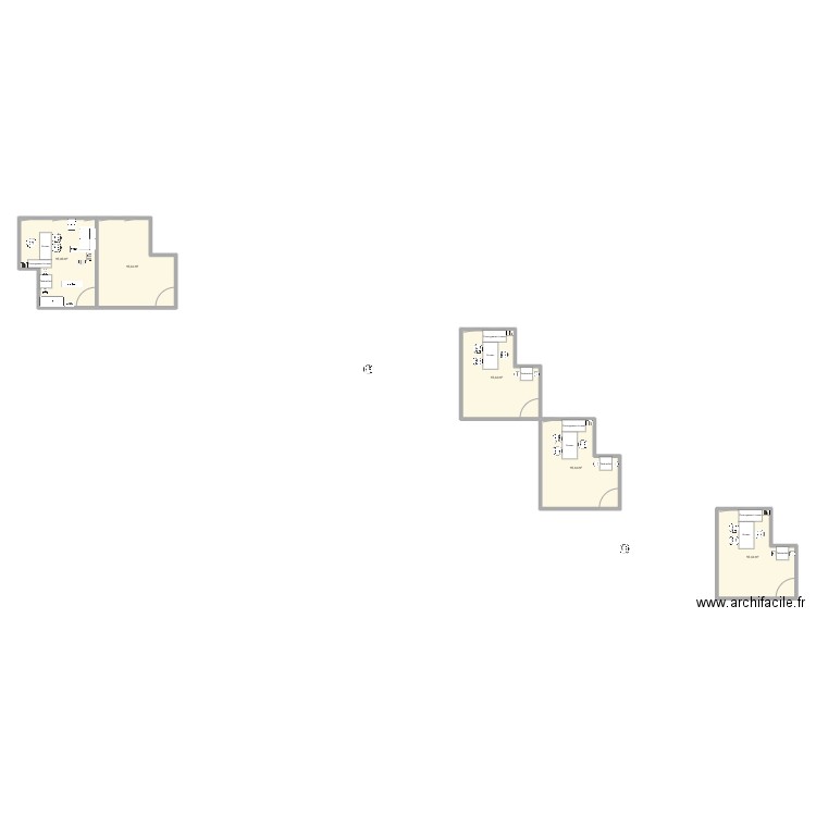 test bureau1. Plan de 5 pièces et 77 m2