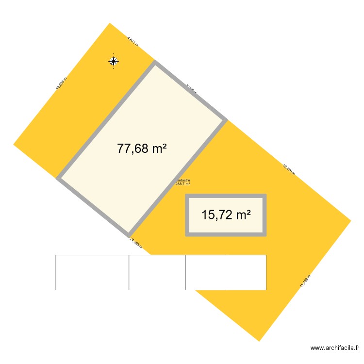 corneilla. Plan de 2 pièces et 93 m2