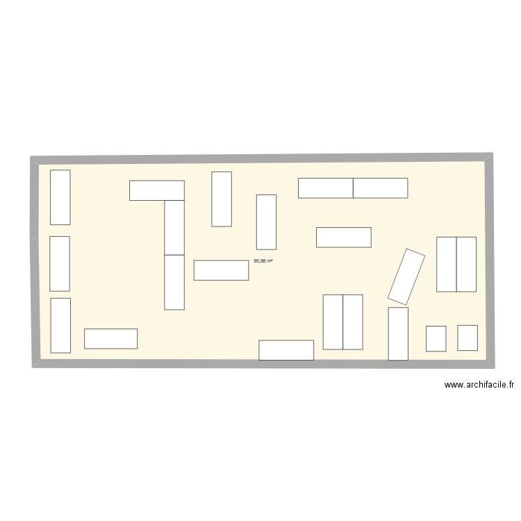 Salle Noel MDJT. Plan de 1 pièce et 96 m2