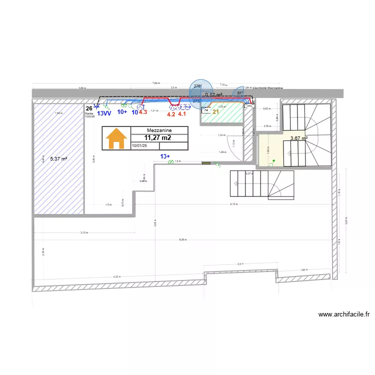 Appartement 3ème étage Mezzanine. Plan de Appartement 3ème étage Mezzanine. Plan de