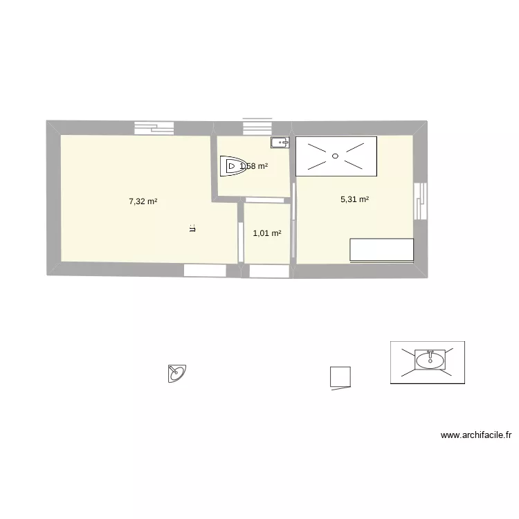 extention 2. Plan de 4  et 15 m²