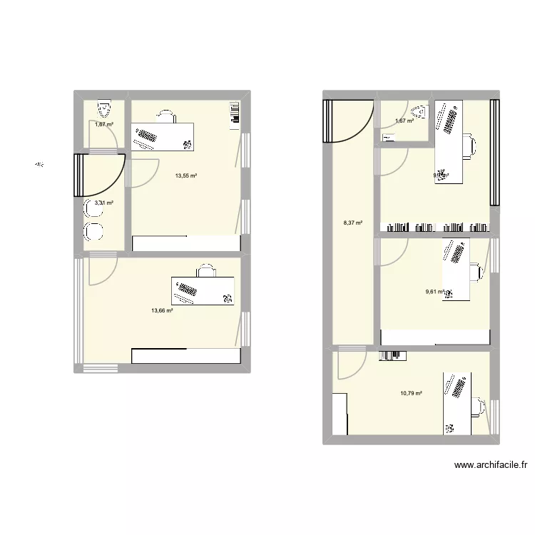 logop&eacute;die 2. Plan de 9 pièces et 72 m²