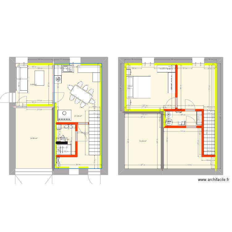 RDC_ISOLATION (13cm)_amenagement_V3. Plan de 6 pièces et 118 m2