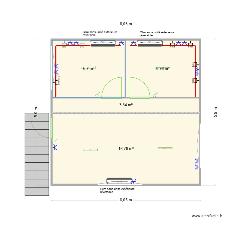 Lendy. Plan de 8 pièces et 67 m2