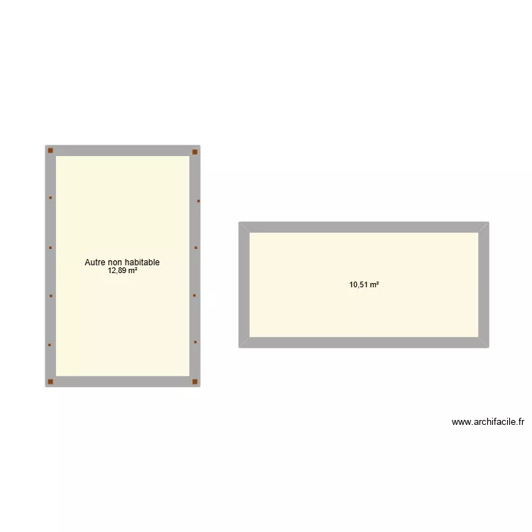 poulallier. Plan de 2  et 23 m²