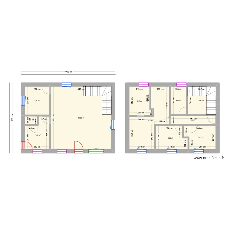 maison 2. Plan de 11 pièces et 119 m2