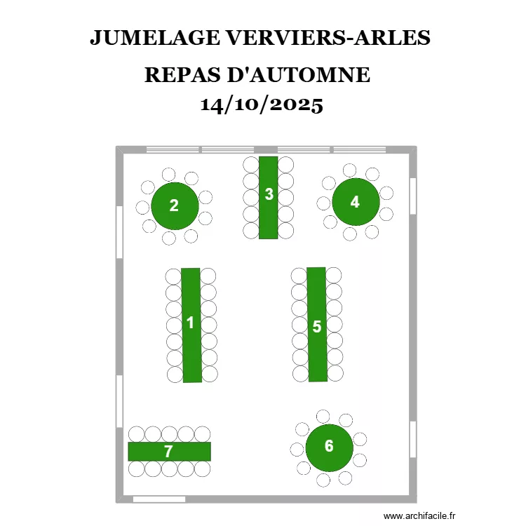 PLAN DE TABLE REPAS D'AUTOMNE IFAPME 14/10/2025 (2). Plan de 