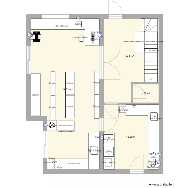 salle echantilllon trilles. Plan de 