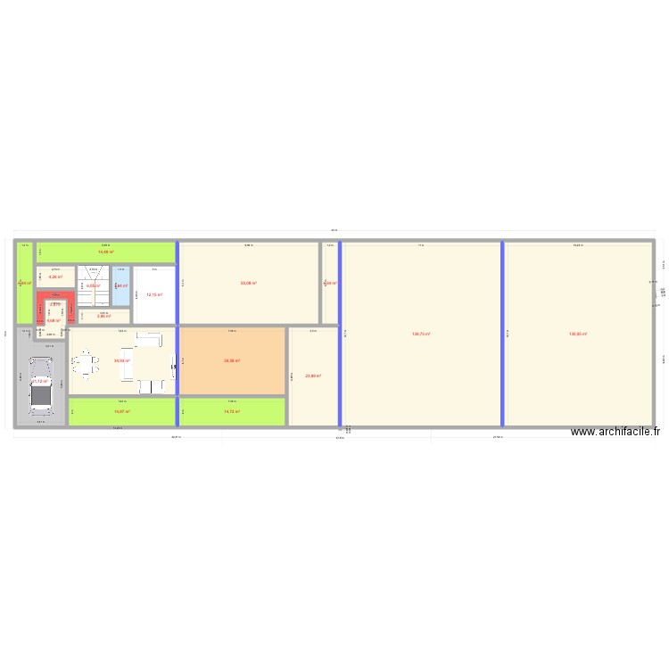 Jacqueville duplex 4 Duplex. Plan de 19 pièces et 536 m2