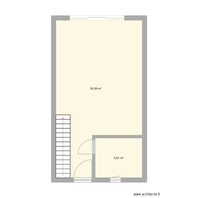 Terre Neuve. Plan de 2 pièces et 41 m2