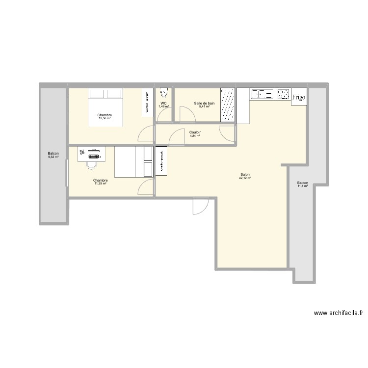 Appart. Plan de 0 pièce et 0 m2