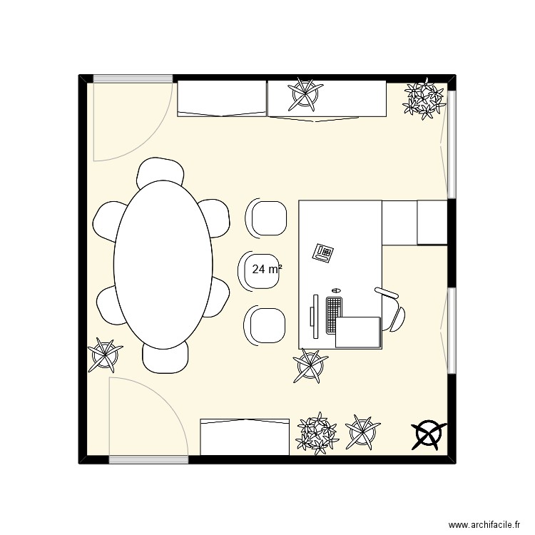 test. Plan de 1 pièce et 24 m2