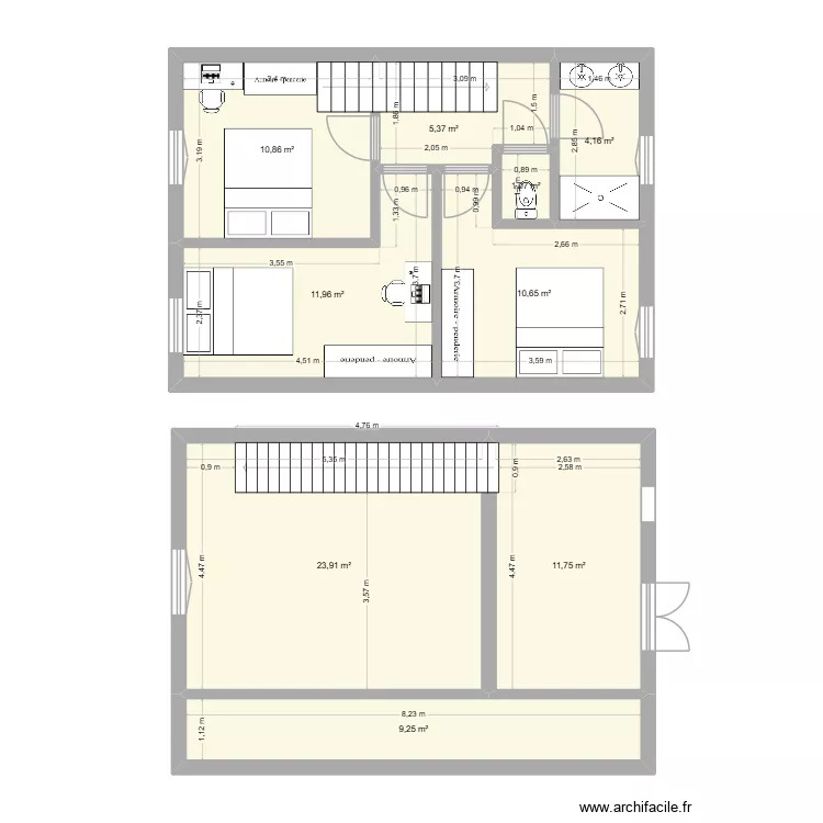 montmejean3. Plan de 9  et 89 m²