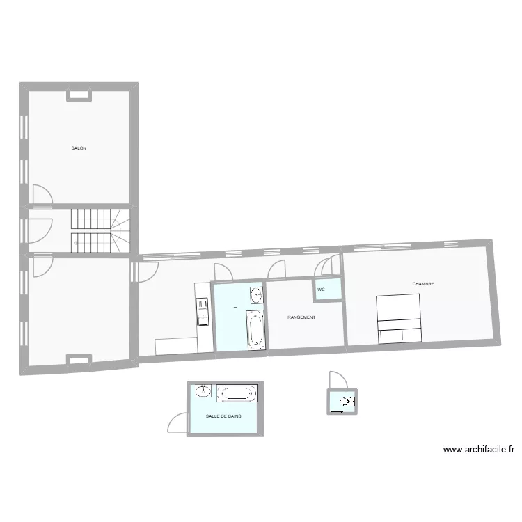RDC FAUMONT. Plan de 10  et 107 m²
