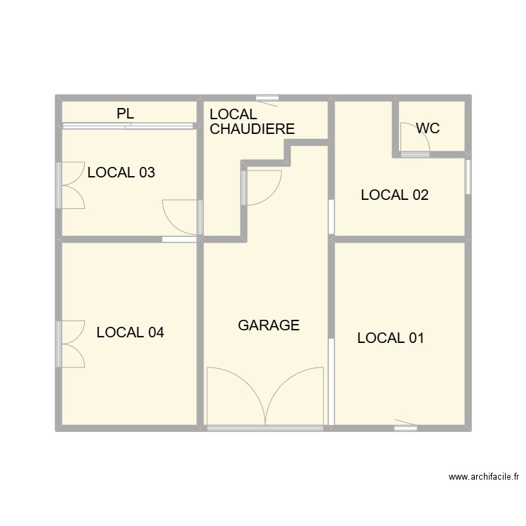 RDC GARGE UZES. Plan de 8 pièces et 36 m2