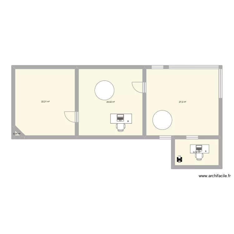 Magasin Taffary. Plan de 5  et 80 m²