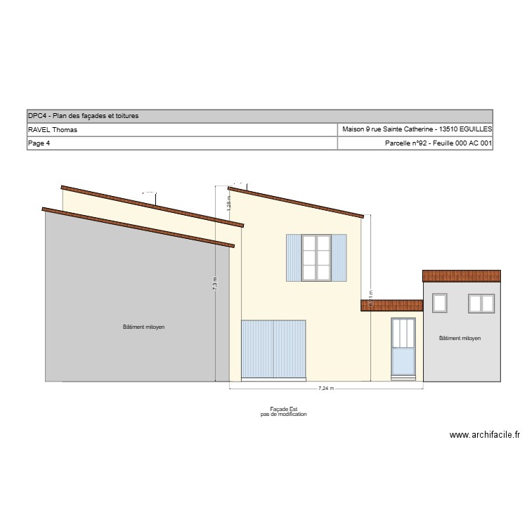 Façade Est. Plan de 0 pièce et 0 m2