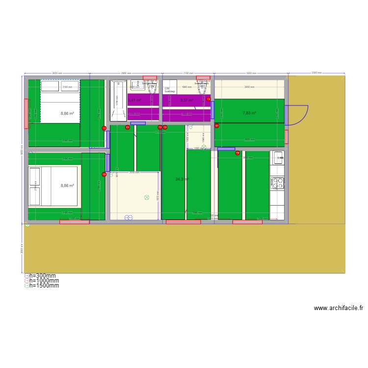 Владислав эл ТП. Plan de 7 pièces et 93 m2