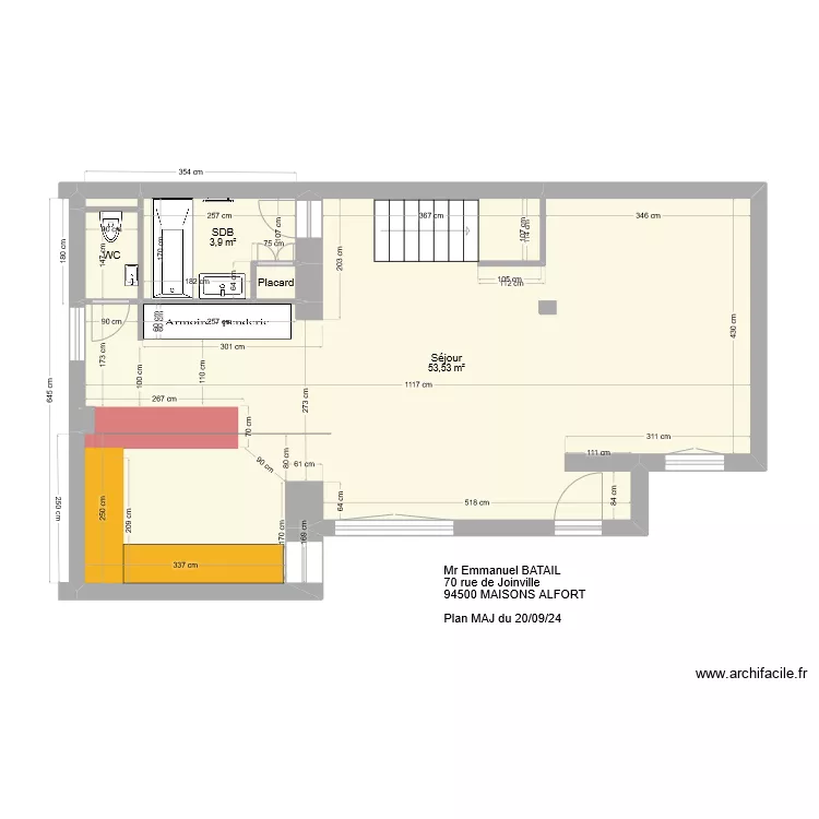 70 Joinville Projet. Plan de 