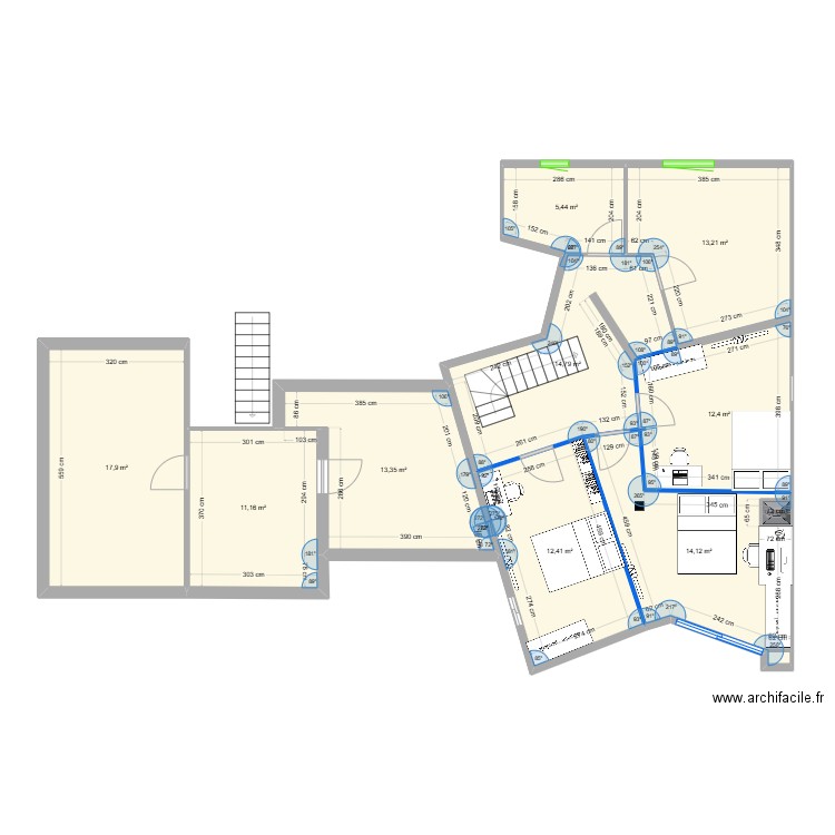 Maison Daix Etage Lisa v1. Plan de 10 pièces et 115 m2